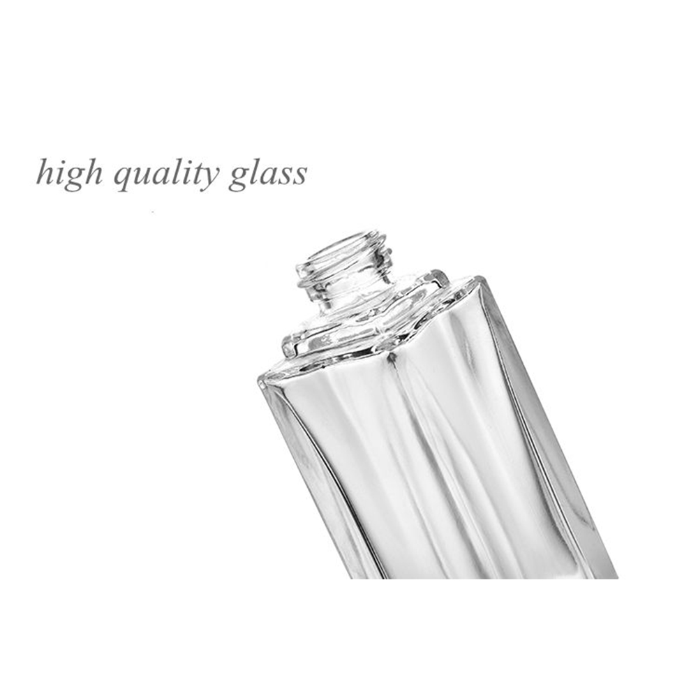 20ml 30ml 40ml Clear Square Glass Bottle with Black Pump for Lotion Essential Oli Moisturizer Facial Water Liquid Cream