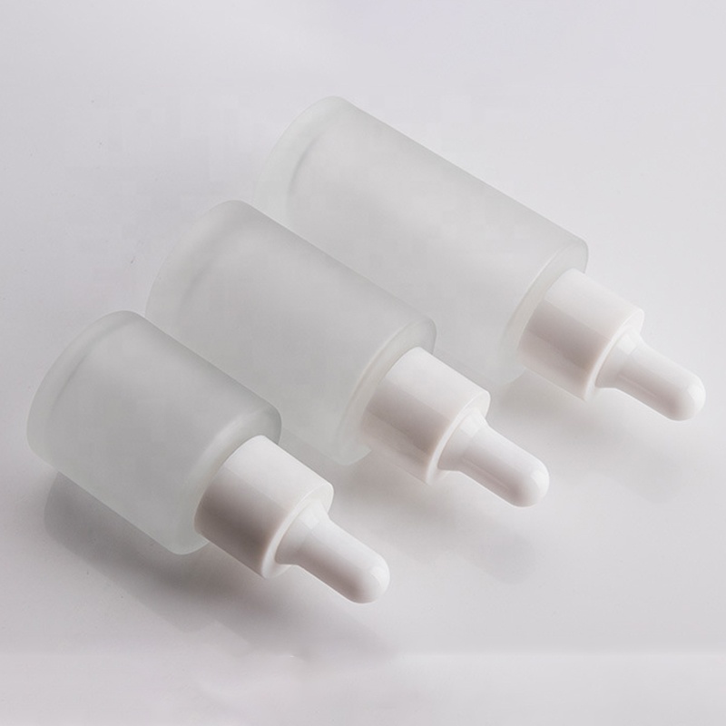 20ml 30ml 40ml white frosted glass dropper bottle glass cosmetic bottle for essential oil with dropper