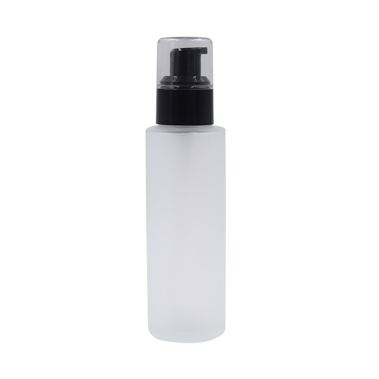20ml 30ml 50ml 100ml 120ml 150ml  hot sale clear frosted matte white container liquid bottle with black pump bottle