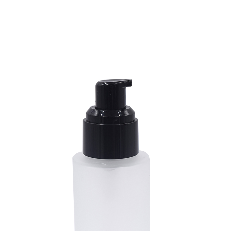 20ml 30ml 50ml 100ml 120ml 150ml hot sale clear frosted matte white container liquid bottle with black pump bottle