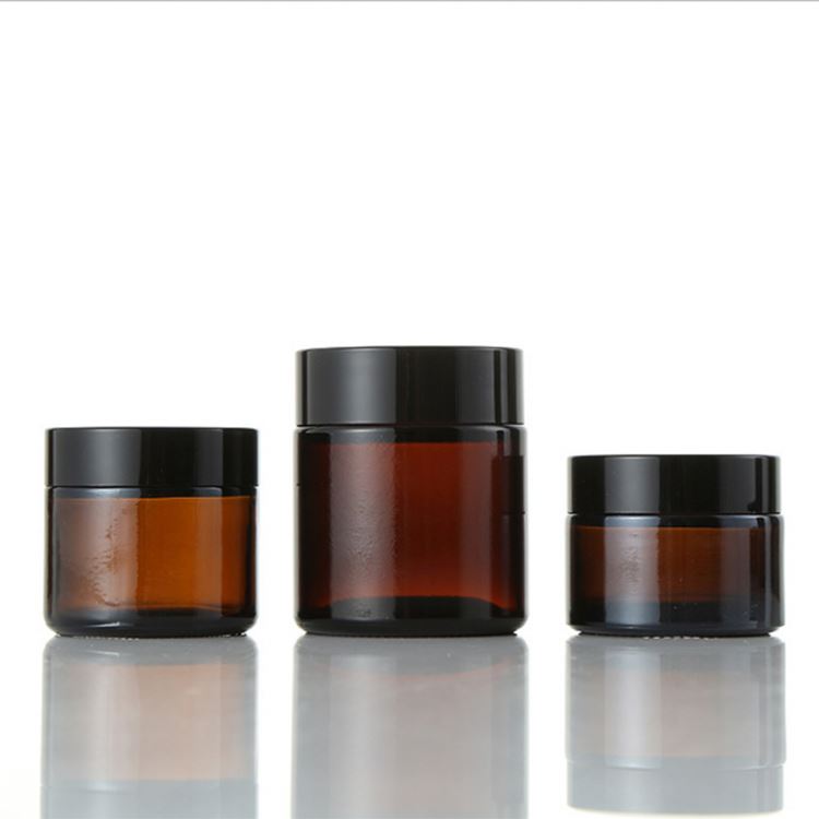 20ml 30ml 50ml 100ml Amber Glass Cream Jar with Plastic Cap