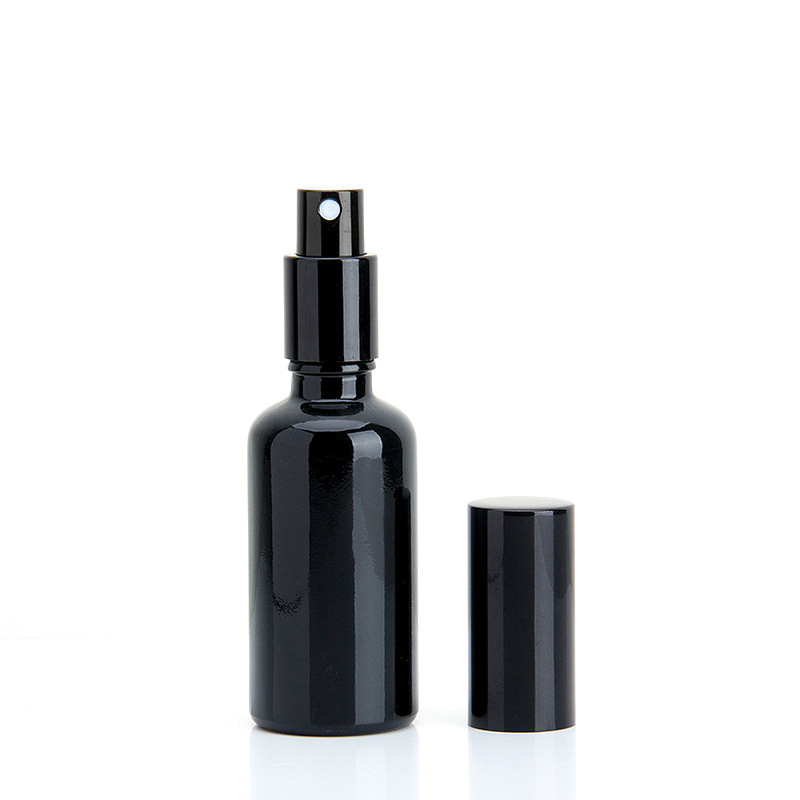20ml 30ml 50ml 100ml Black Custom Silk Printing Empty Glass Essential Oil Bottle With Sprayer