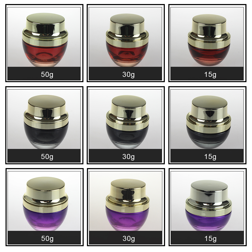 20ml 30ml 50ml 100ml Cosmetic Glass Bottle Packaging with Lotion Pump and 20g 30g 50g Empty Glass Cream Jar for Face