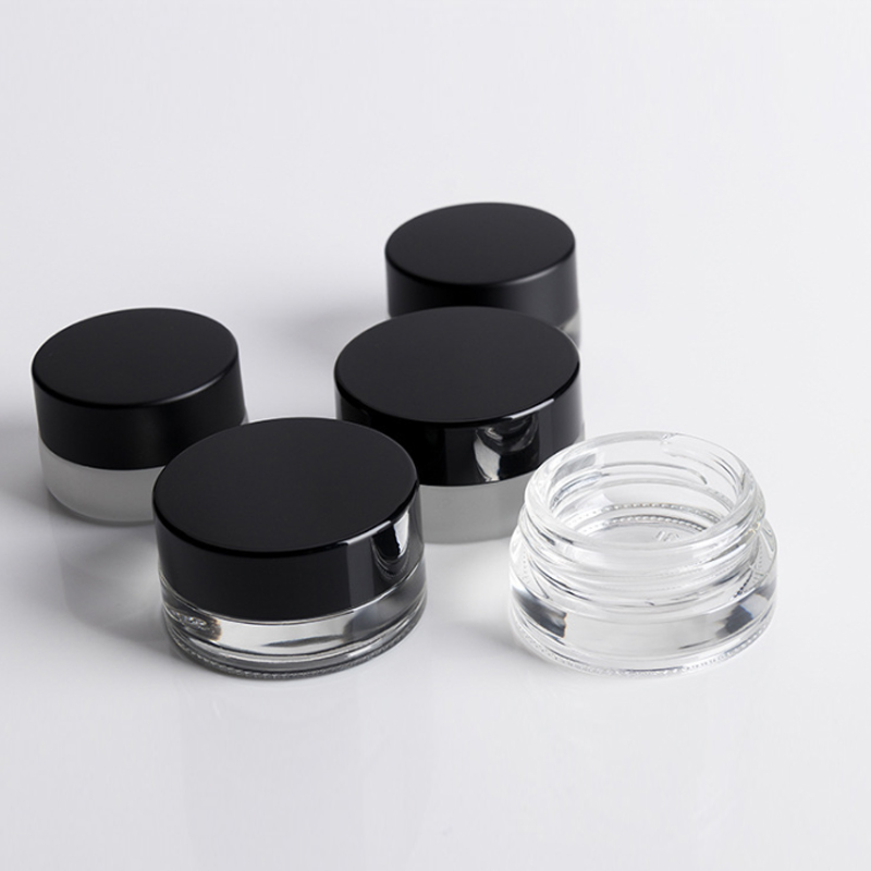20ml 30ml 50ml 100ml Cream glass cosmetics jar with black plastic child resistant lid