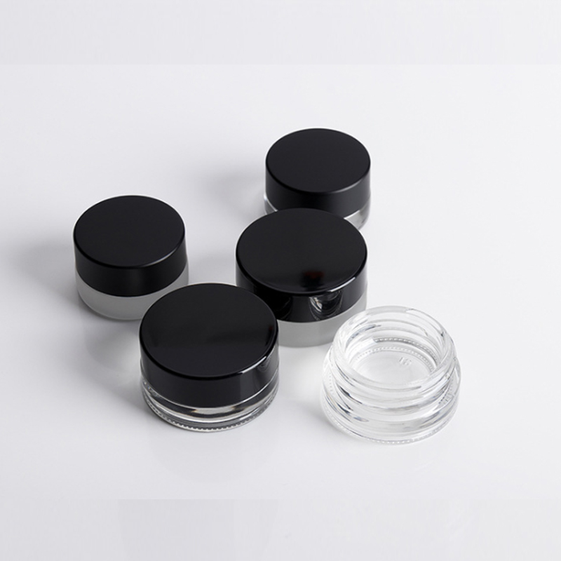 20ml 30ml 50ml 100ml Cream glass cosmetics jar with black plastic child resistant lid