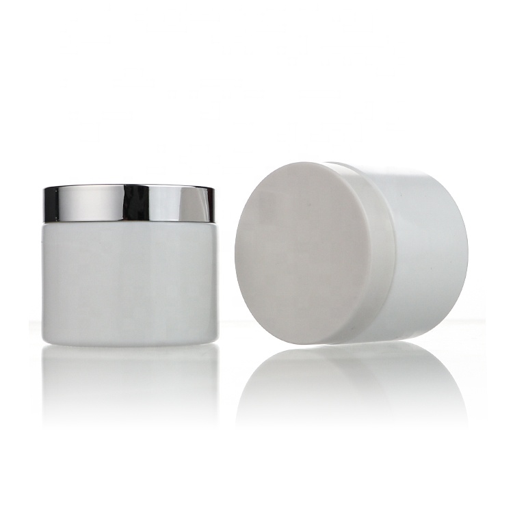 20ml 30ml 50ml 100ml Empty White Glass Cosmetic Face Cream Jar Cosmetics Packaging Containers