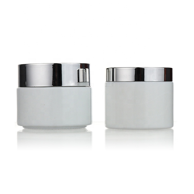 20ml 30ml 50ml 100ml Empty White Glass Cosmetic Face Cream Jar Cosmetics Packaging Containers