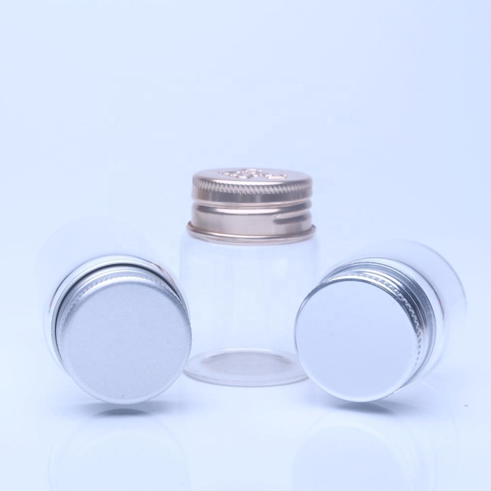 20ml/30ml/50ml/100ml Small Borosilicate Glass Bottle Candy Jar With Aluminum Screw Cap