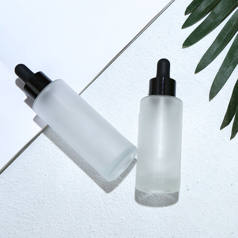 20ml 30ml 50ml 100ml essential oil serum flat shoulder frosted clear frascos de vidrio
