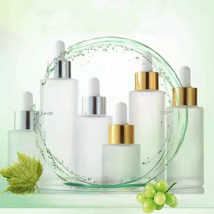 20ml 30ml 50ml 100ml essential oil serum flat shoulder frosted clear glass dropper bottle with pipette