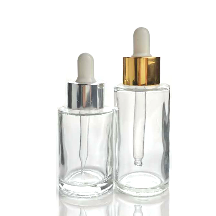 20ml 30ml 50ml 100ml essential oil serum flat shoulder frosted clear glass dropper bottle