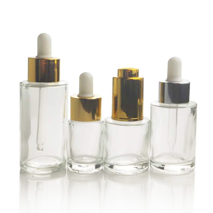 20ml 30ml 50ml 100ml essential oil serum flat shoulder frosted clear glass dropper bottle