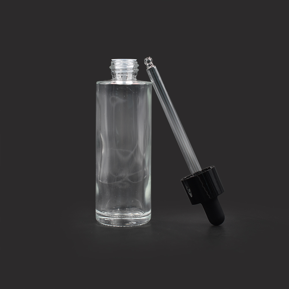 20ml 30ml 50ml 100ml flat shoulder clear frosted glass dropper bottle
