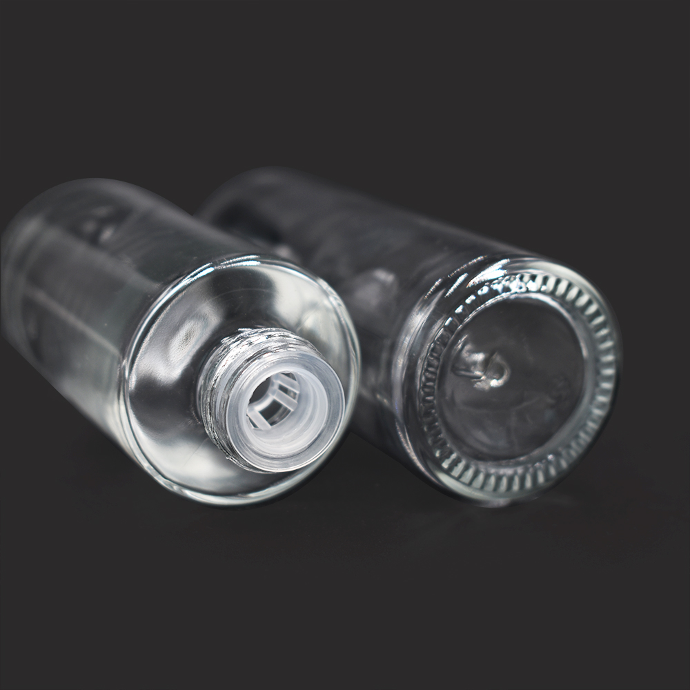 20ml 30ml 50ml 100ml flat shoulder clear frosted glass dropper bottle