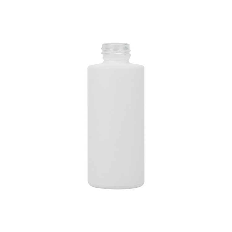 20ml 30ml 50ml 100ml frosted white cosmetic glass bottle oil with bamboo cap dropper