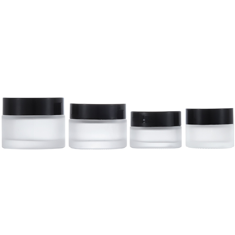 20ml 30ml 50ml 60ml 120ml frosted glass cosmetic jars black lid
