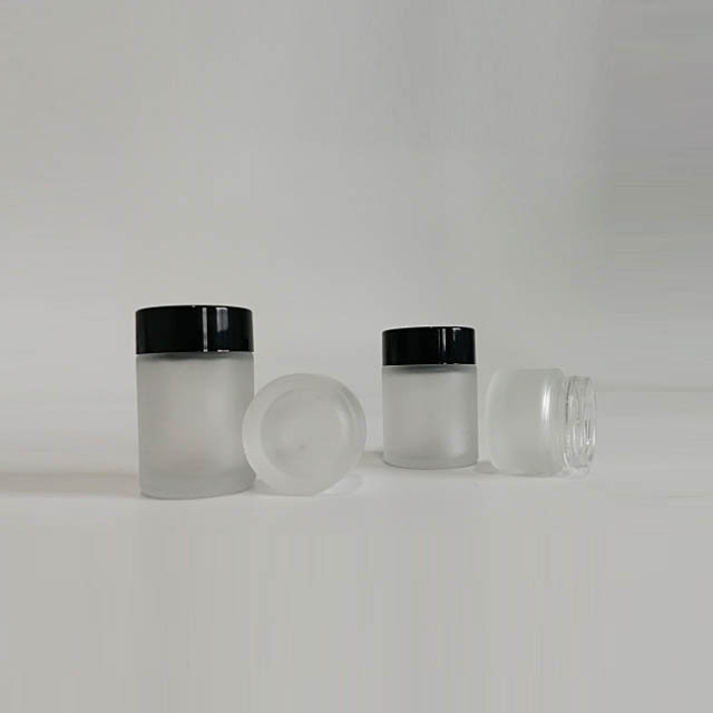 20ml 30ml 50ml 60ml 120ml frosted glass cosmetic jars black lid