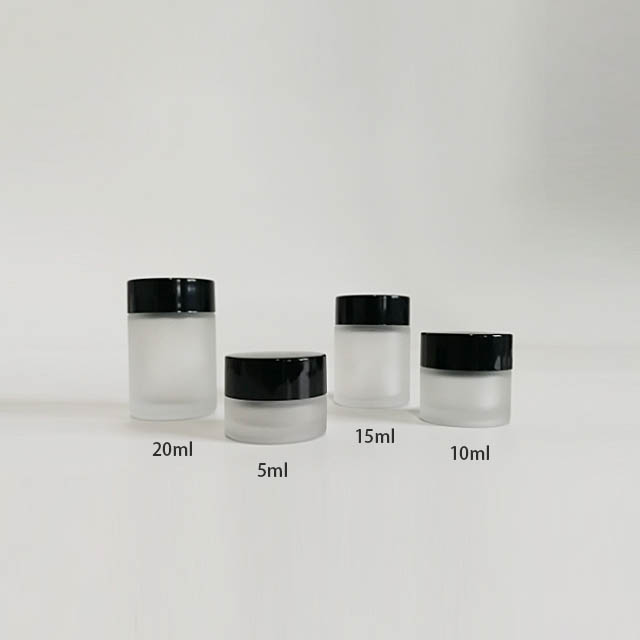 20ml 30ml 50ml 60ml 120ml frosted glass cosmetic jars black lid
