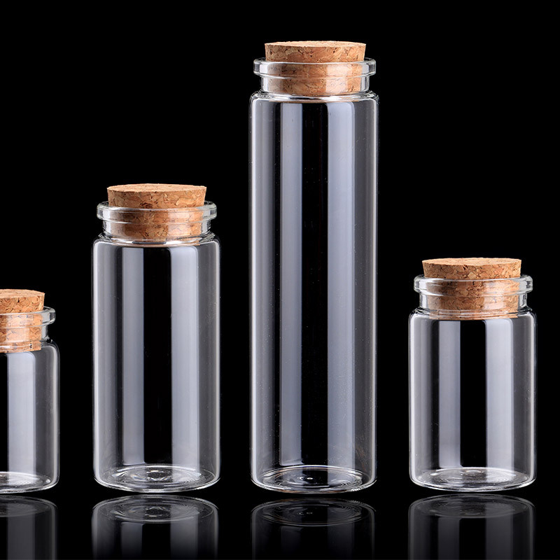 20ml 30ml 50ml 60ml 70ml glass tube vial with cork for tea pill sugar