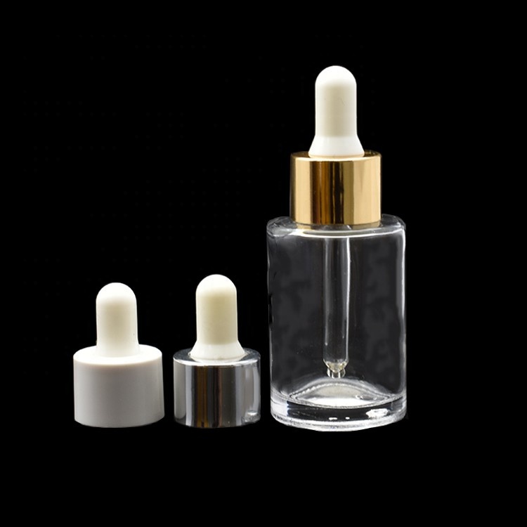 20ml 30ml 50ml 60ml 80ml 100ml 120ml 150ml 20-410 gold silver white drip cap flat shoulder clear glass bottle