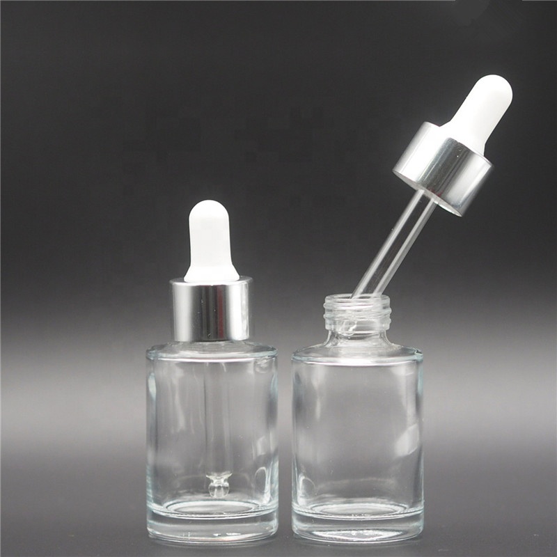 20ml 30ml 50ml 60ml 80ml 100ml 120ml 150ml 20-410 gold silver white drip cap flat shoulder clear glass bottle