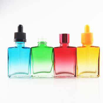 20ml 30ml 50ml 60ml label printing oil glass square gradient dropper bottle