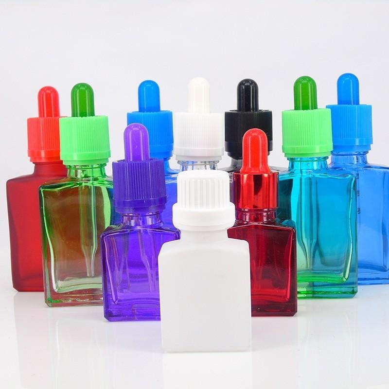 20ml 30ml 50ml 60ml label printing oil glass square gradient dropper bottle
