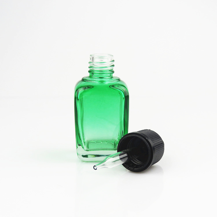 20ml 30ml 50ml 60ml label printing oil glass square gradient dropper bottle