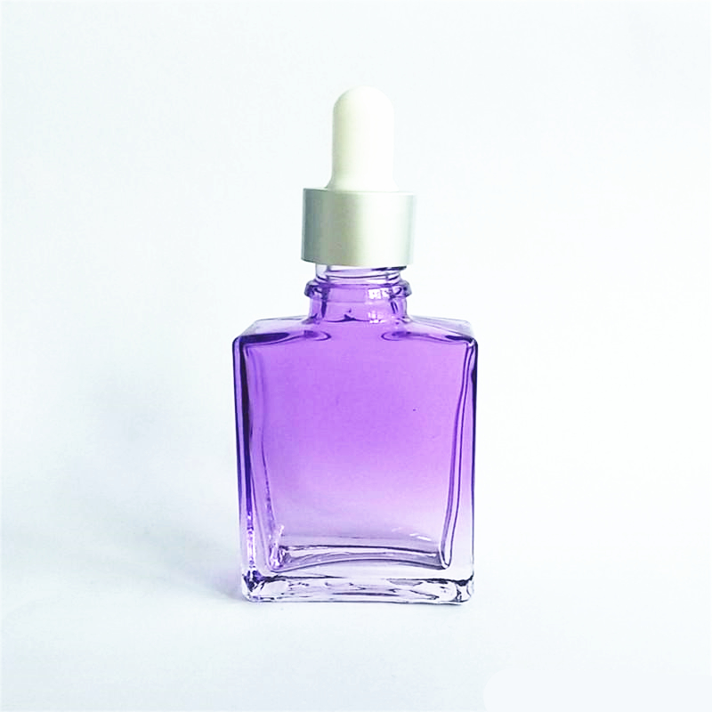 20ml 30ml 50ml 60ml label printing oil glass square gradient dropper bottle