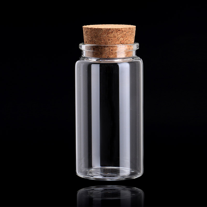 20ml 30ml 50ml 65ml 90ml Clear glass wishing bottle with cork