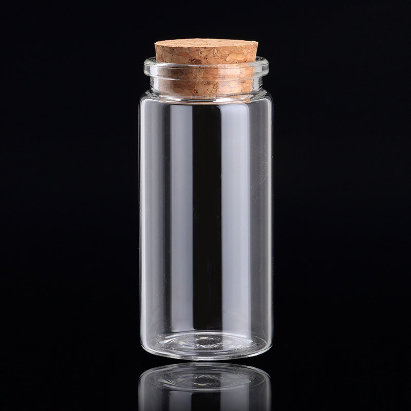 20ml 30ml 50ml 65ml 90ml Clear glass wishing bottle with cork