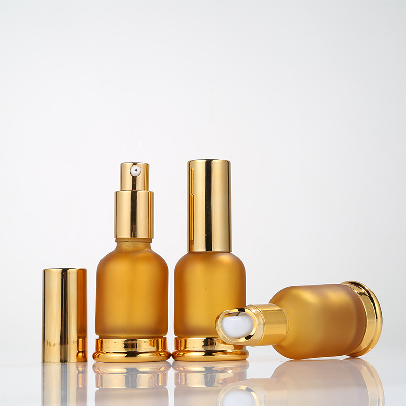 20ml 30ml 50ml OEM or ODM Frosted glass hair oil bottle Manufacturers direct golden dropper Cosmetic Glass Bottles