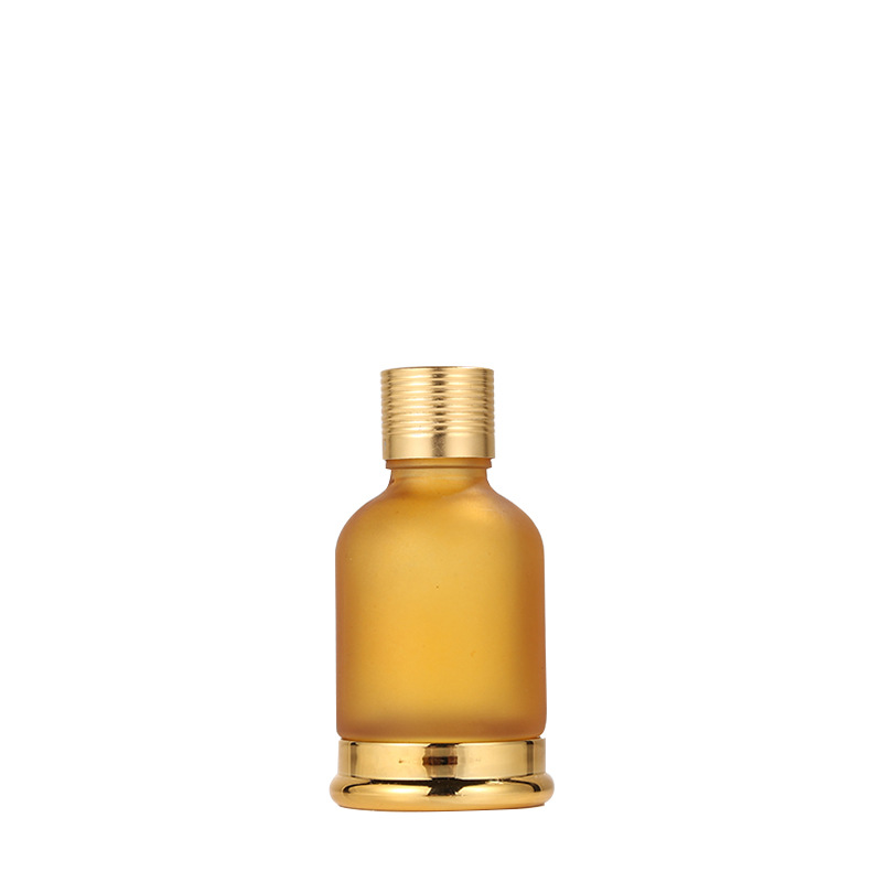 20ml 30ml 50ml OEM or ODM Frosted glass hair oil bottle Manufacturers direct golden dropper Cosmetic Glass Bottles