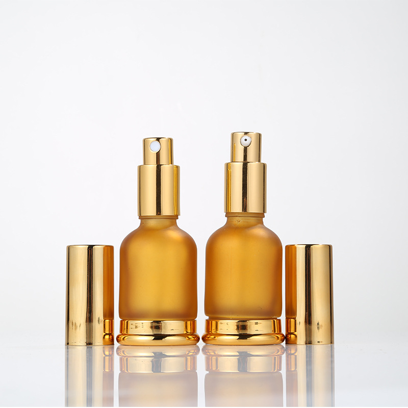 20ml 30ml 50ml OEM or ODM Frosted glass hair oil bottle Manufacturers direct golden dropper Cosmetic Glass Bottles