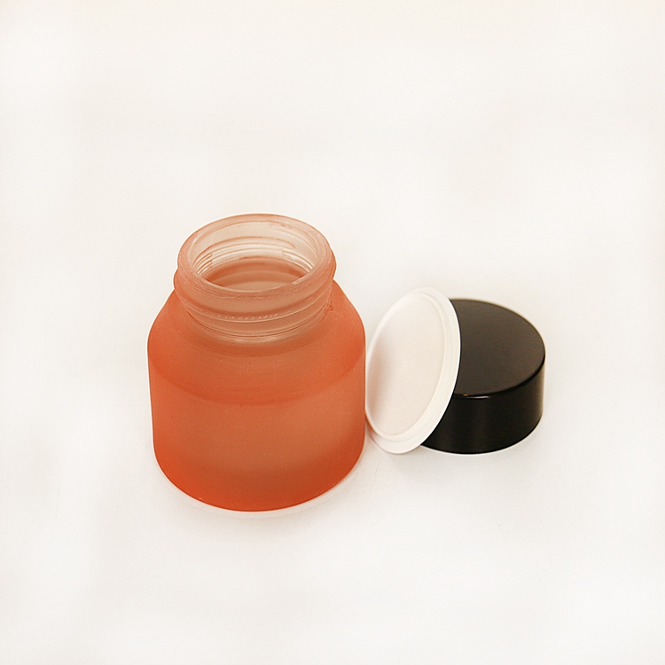 20ml 30ml 50ml Orange Color Frosted Cosmetic Jar 50g Face Cream Jar with Sealed Plastic Lid