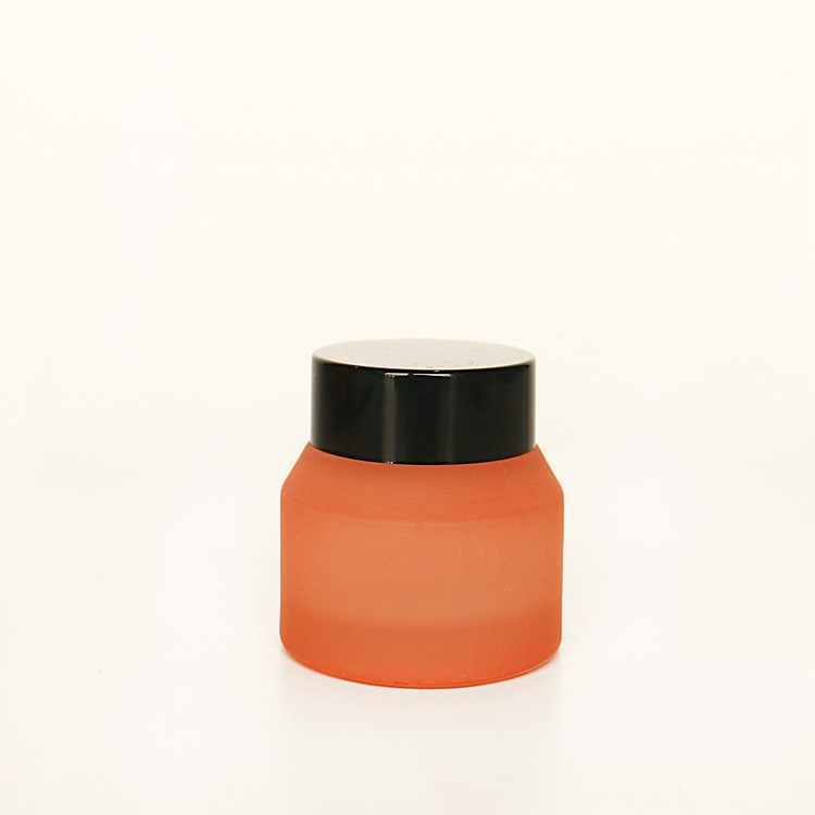 20ml 30ml 50ml Orange Color Frosted Cosmetic Jar 50g Face Cream Jar with Sealed Plastic Lid
