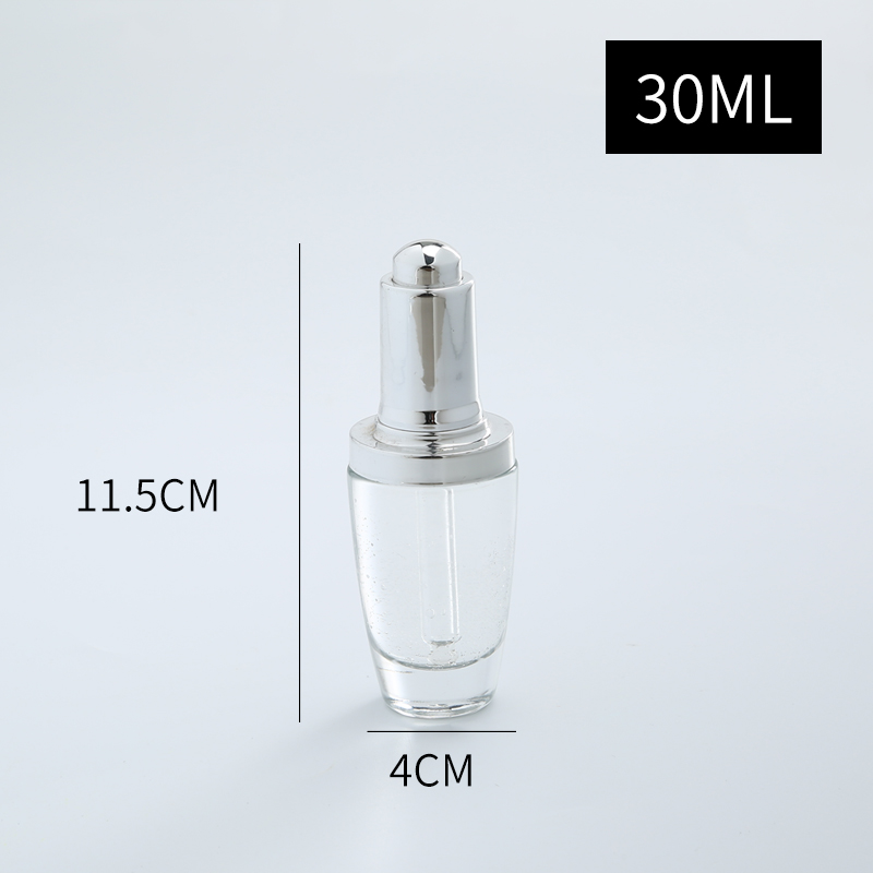 20ml 30ml 50ml black glass bottle with push button dropper cap for essential oil clear cosmetics serum bottle with glass pipette
