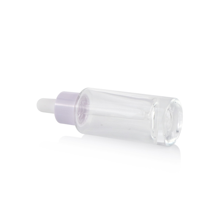 20ml 30ml 50ml clear press pump button glass dropper bottle cosmetic serum bottle with dropper cap