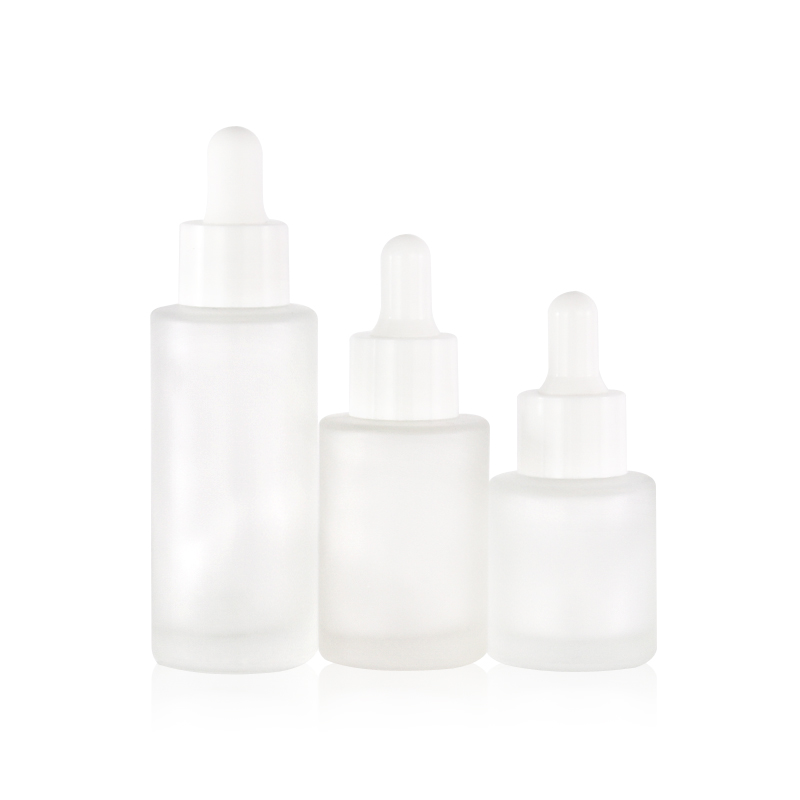 20ml 30ml 50ml round frosted clear essential oil dropper glass bottle