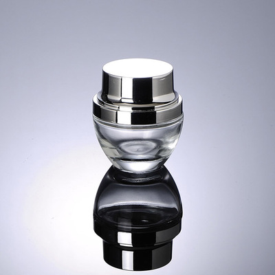 20ml 30ml 50ml transparent cosmetic glass container with silver or gold lid 20g 30g 50g glass bottle for face lotion cream