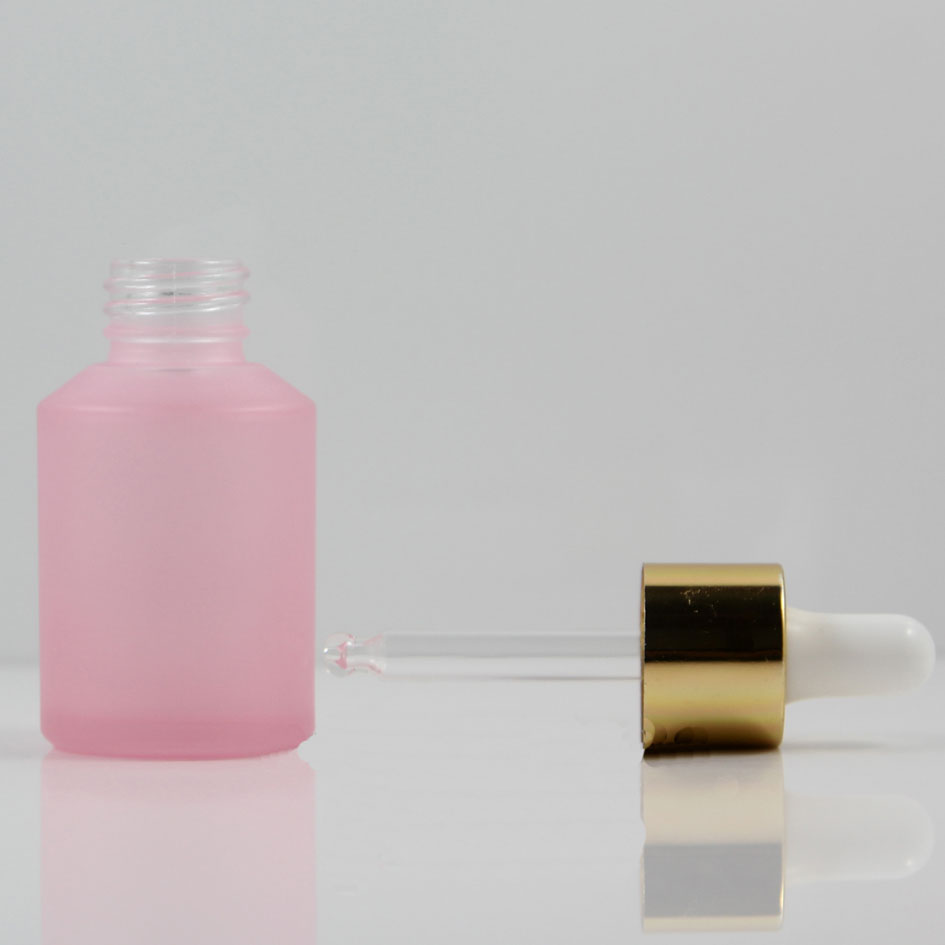 20ml 30ml 50ml wholesale new type serum pink glass dropper bottle for essential oil