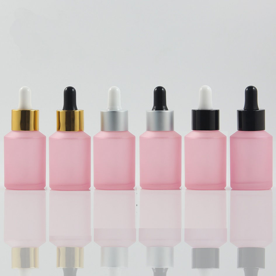 20ml 30ml 50ml wholesale new type serum pink glass dropper bottle for essential oil