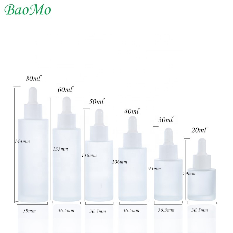 20ml 30ml 60ML80ml empty refillable cosmetics containers and packaging skincare face cream frosted lotion dropper glass bottle