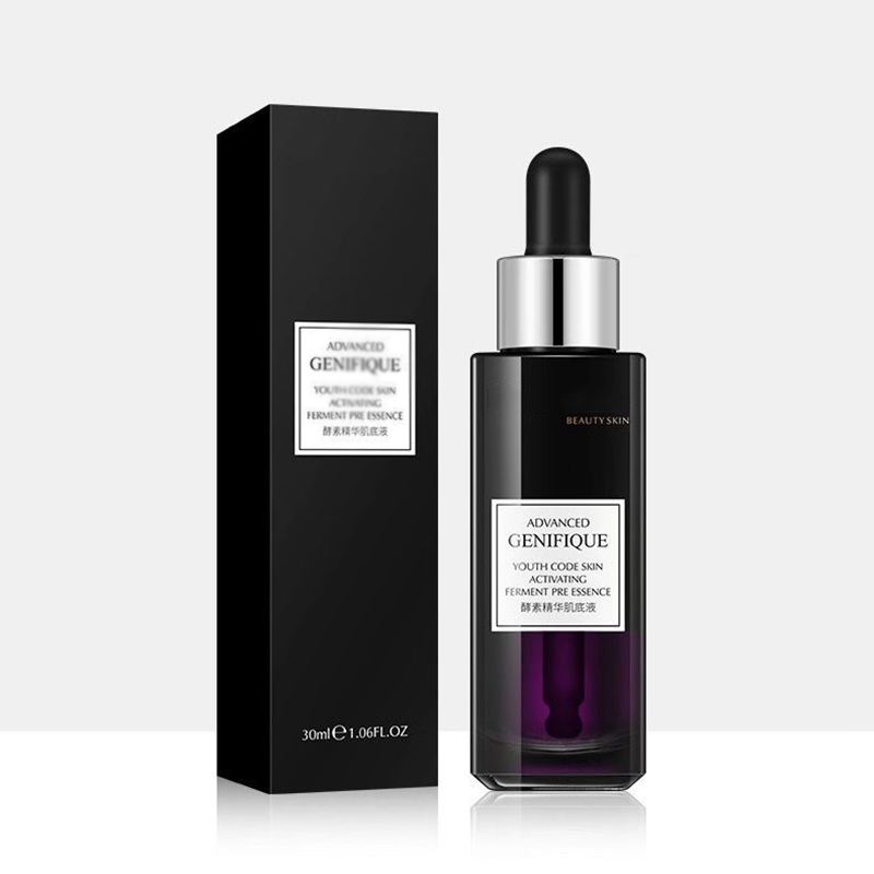 20ml 30ml Cosmetic packaging stock products square refille shape black luxury glass bottle