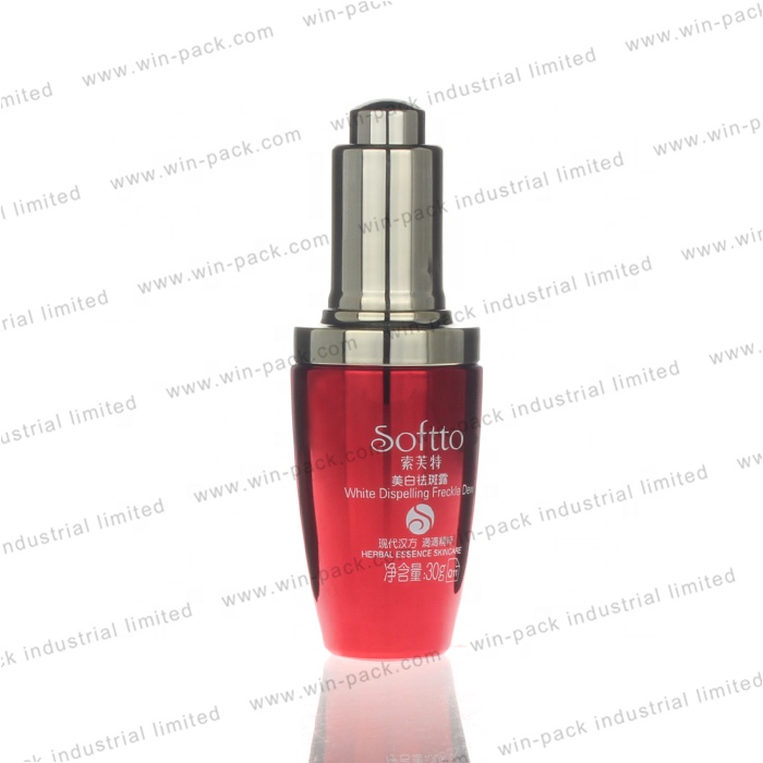 20ml 30ml cosmetic pretty clear glass press pump dropper bottles