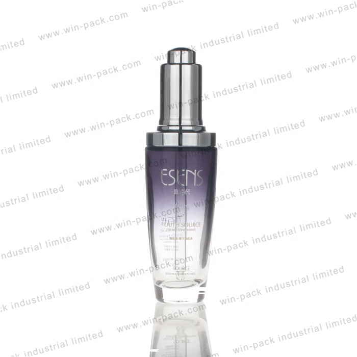 20ml 30ml cosmetic pretty clear glass press pump dropper bottles