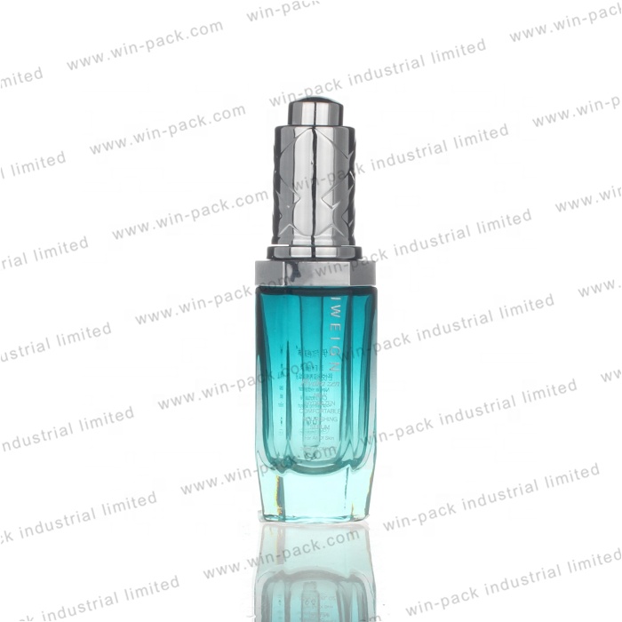 20ml 30ml cosmetic pretty clear glass press pump dropper bottles