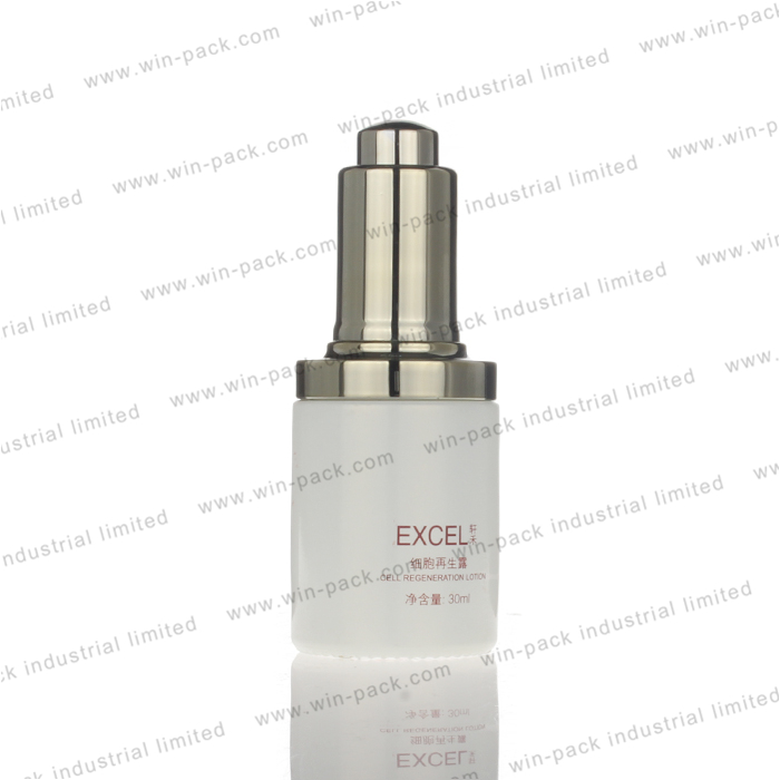 20ml 30ml cosmetic pretty clear glass press pump dropper bottles