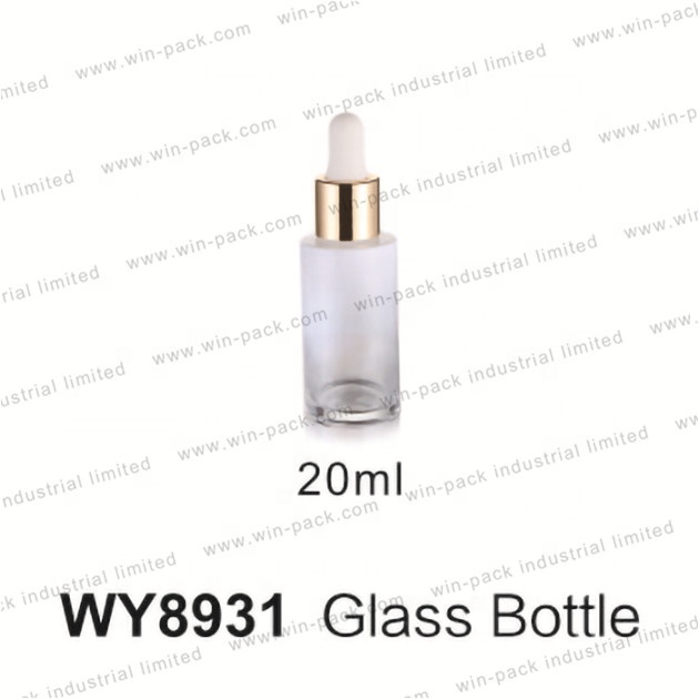 20ml 30ml milk white frosted matte luxury round shape cosmetic skin care serum bottle with golden dropper
