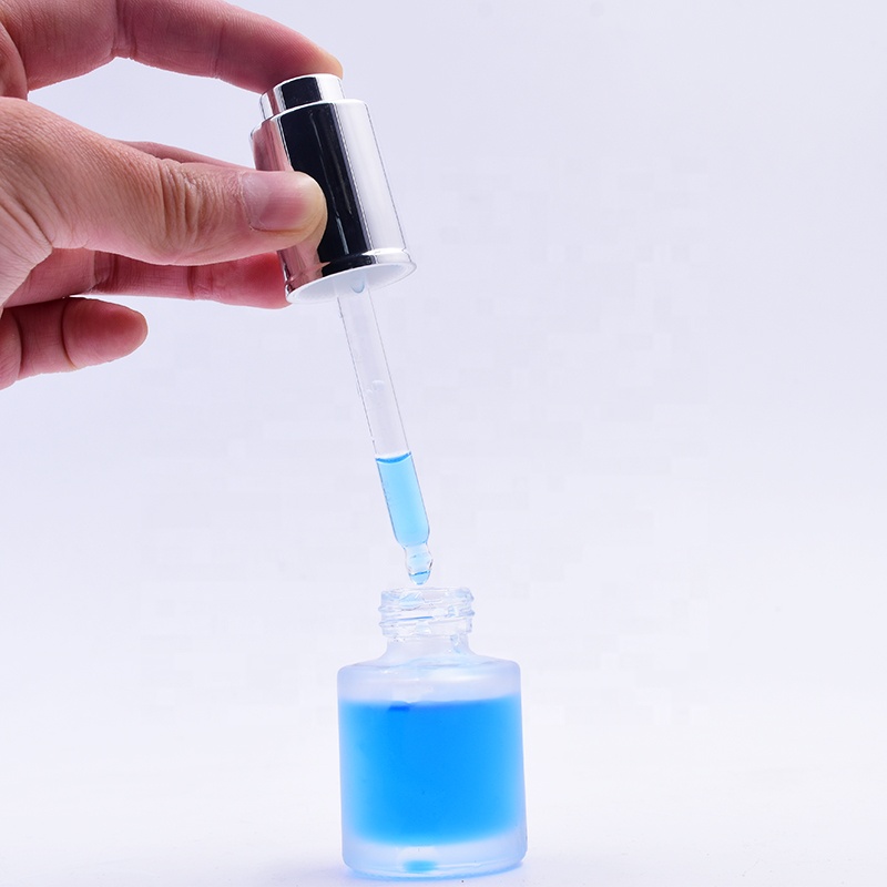 20ml 40ml 60ml 80ml 100ml 120ml Pump Cosmetic Toner Round Frosted Glass Lotion Bottles for cosmetics with Gold silver spray Cap